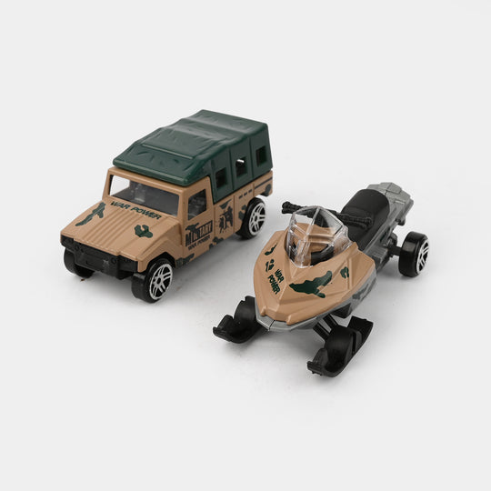 Mini Alloy Military Die-cast Vehicles Set 2Pcs