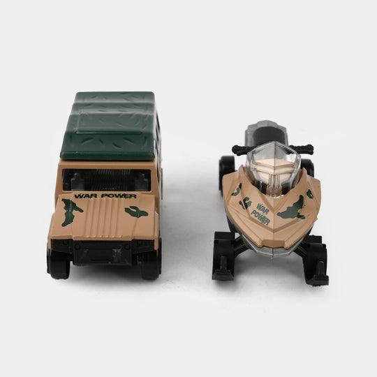 Mini Alloy Military Die-cast Vehicles Set 2Pcs