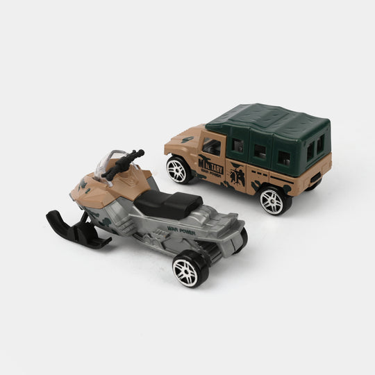 Mini Alloy Military Die-cast Vehicles Set 2Pcs