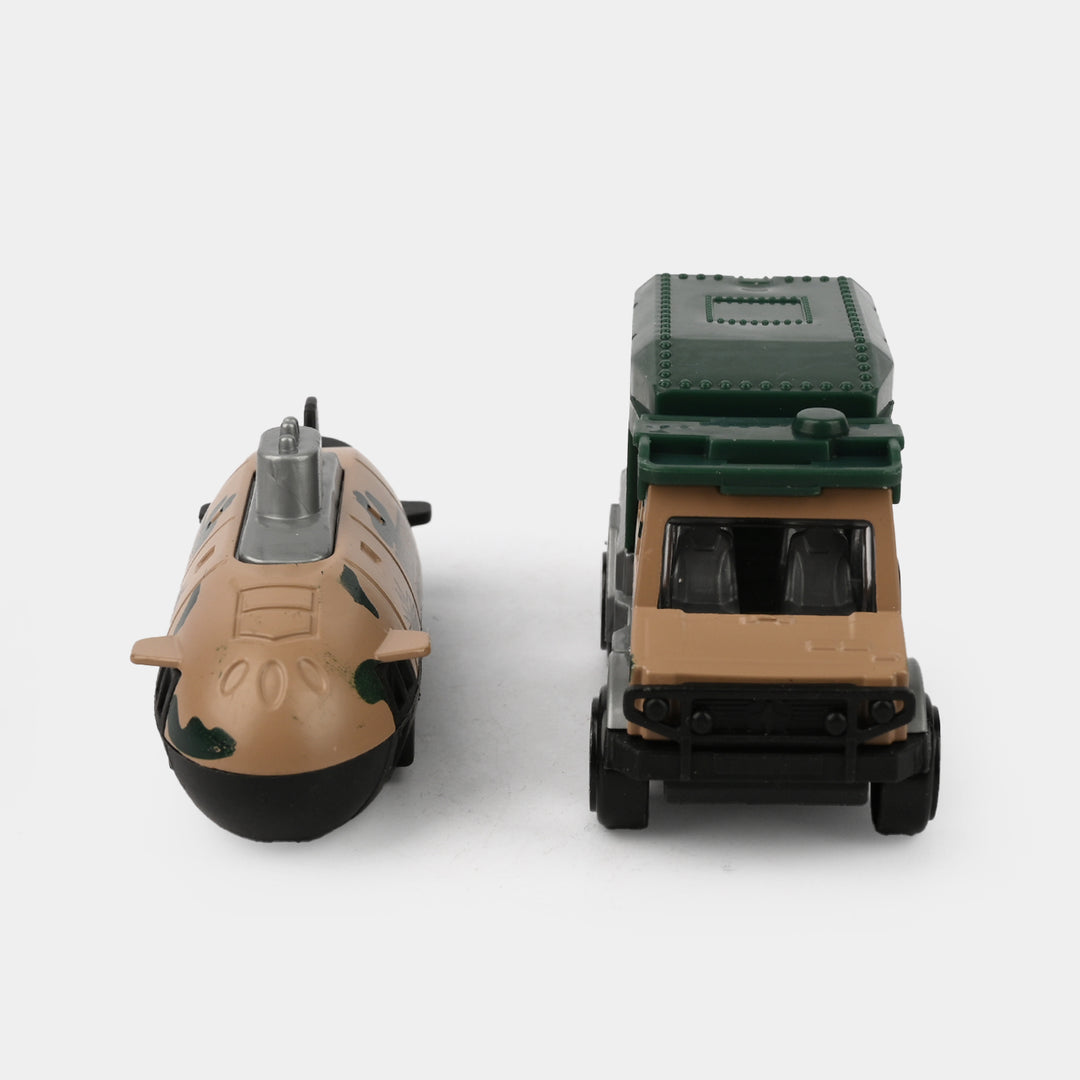 Mini Alloy Military Die-cast Vehicles Set 2Pcs