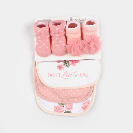 Baby Bibs & Booties Set | 3 Pcs