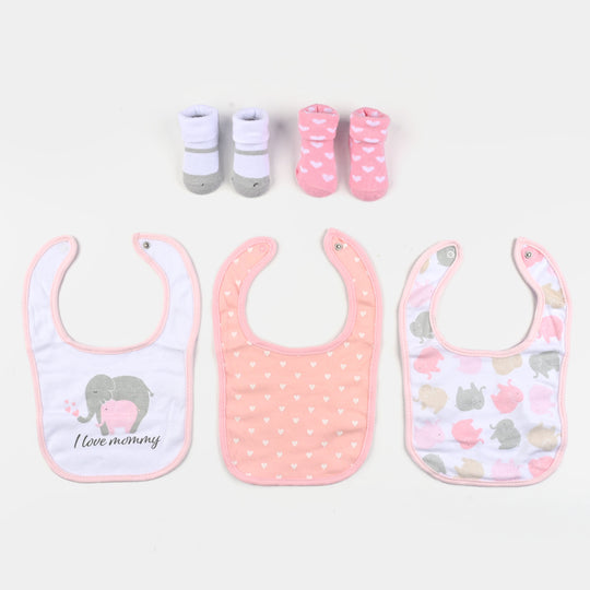 Baby Bibs & Booties Set | 3 Pcs