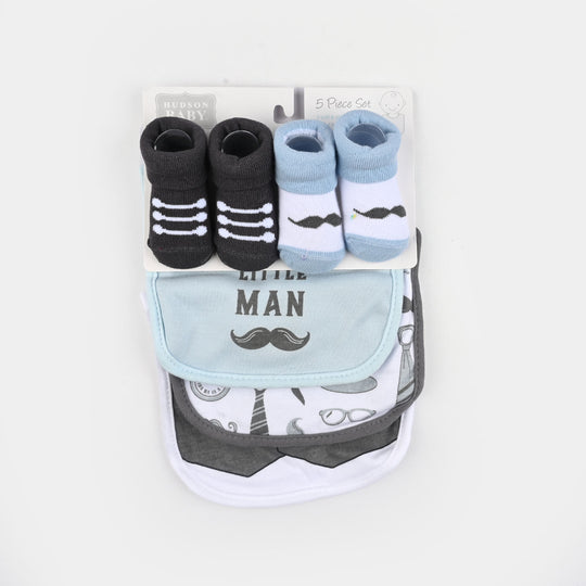 Baby Bibs & Booties Set | 3 Pcs