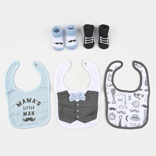 Baby Bibs & Booties Set | 3 Pcs