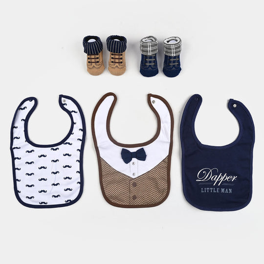 Baby Bibs & Booties Set | 3 Pcs