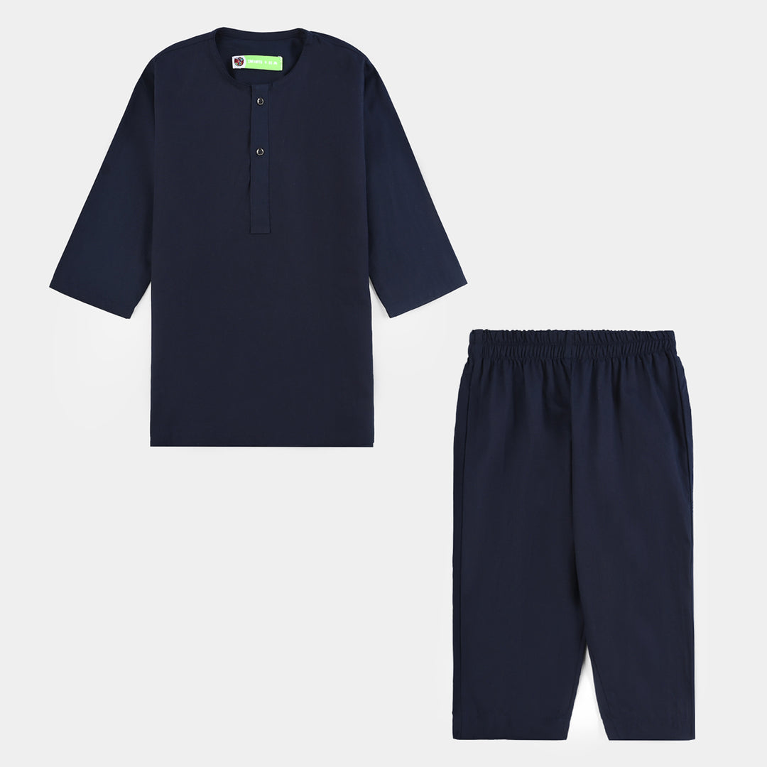 Infant Boys Cotton Kurta Pajama (Pageant) - NAVY