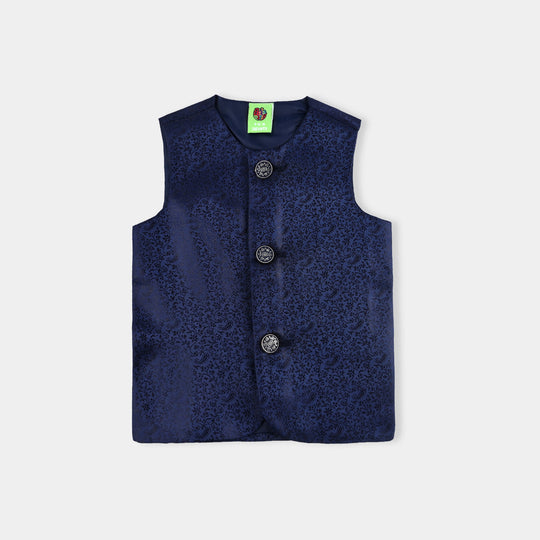 Infant Boys Cotton Poplin 3 Piece Suit (Pageant Blue)-NAVY