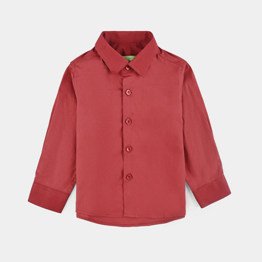 Infant Boys Cotton Poplin Formal Shirt-RED