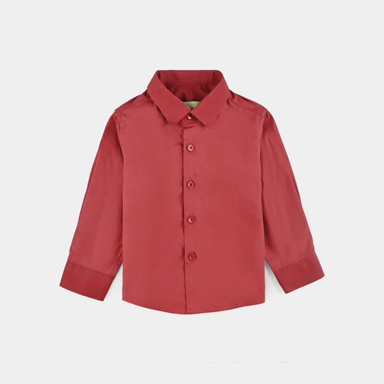Infant Boys Cotton Poplin Formal Shirt-RED