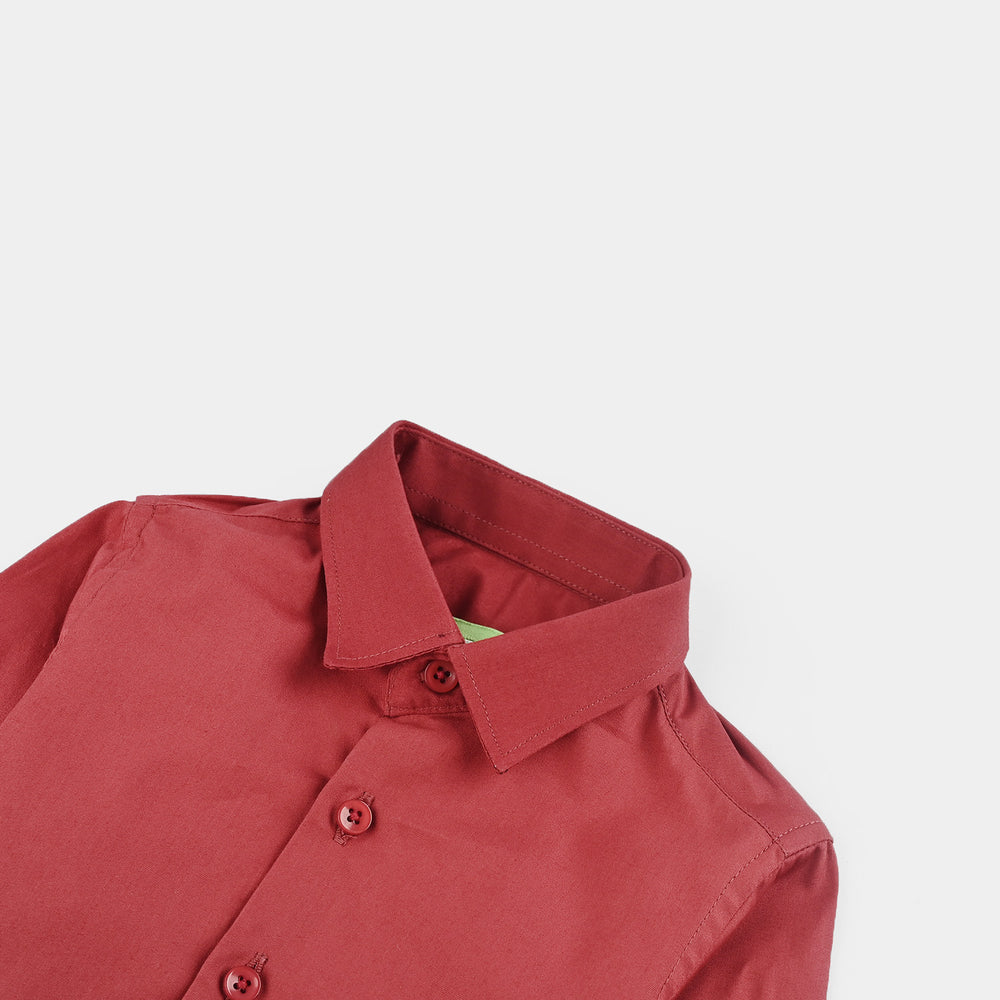 Infant Boys Cotton Poplin Formal Shirt-RED