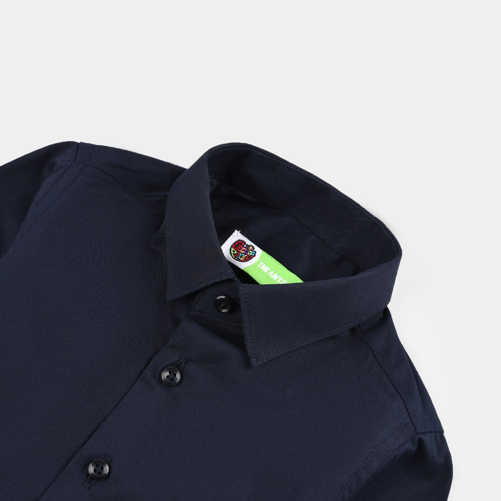Infant Boys Cotton Poplin Formal Shirt -NAVY