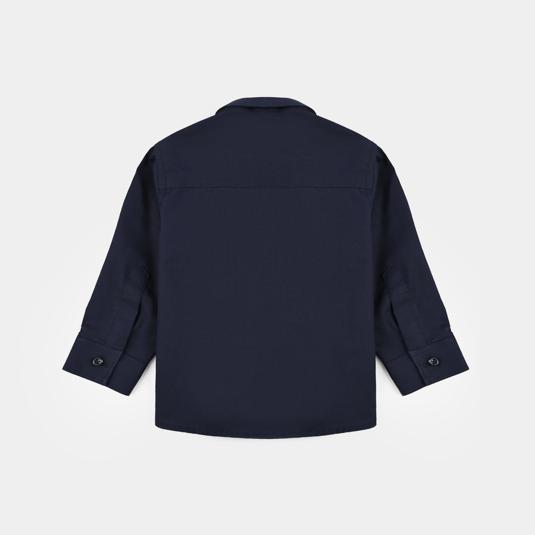 Infant Boys Cotton Poplin Formal Shirt -NAVY