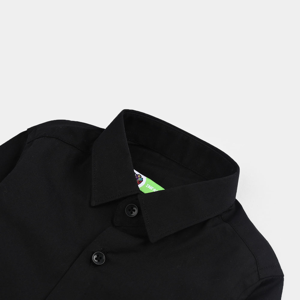 Infant Boys Cotton Poplin Formal Shirt-BLACK