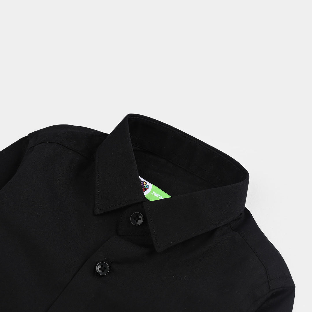 Infant Boys Cotton Poplin Formal Shirt-BLACK