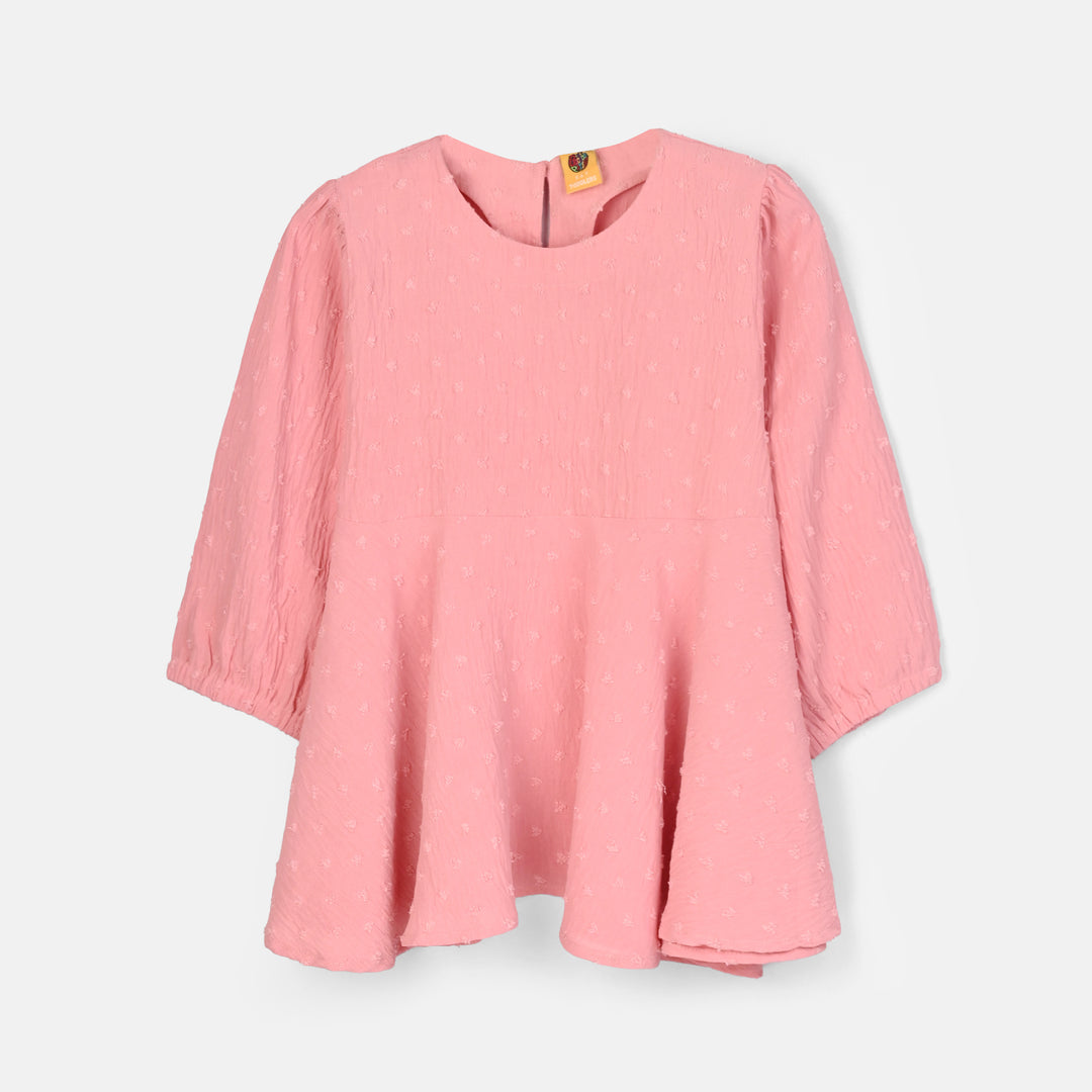 Girls Cotton CO-Ord Set Peachy-L.Pink