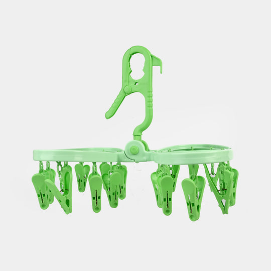 Baby Clothes Drying Hanger With Multiple Clips