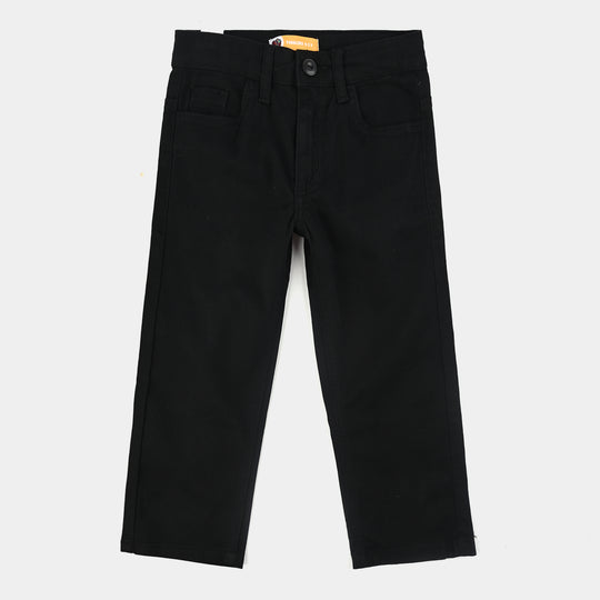 Boys Cotton Twill Pant Basic-BLACK