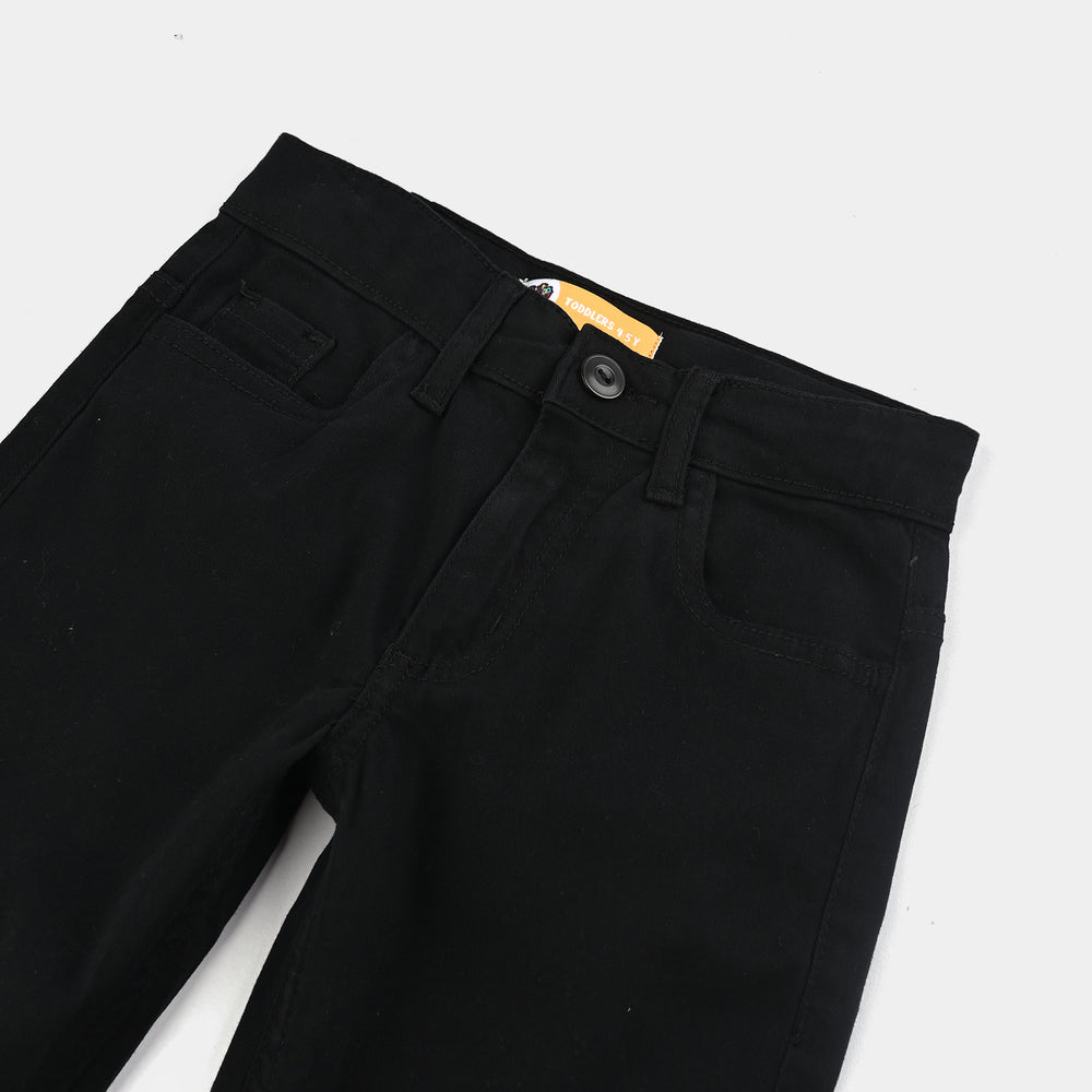 Boys Cotton Twill Pant Basic-BLACK