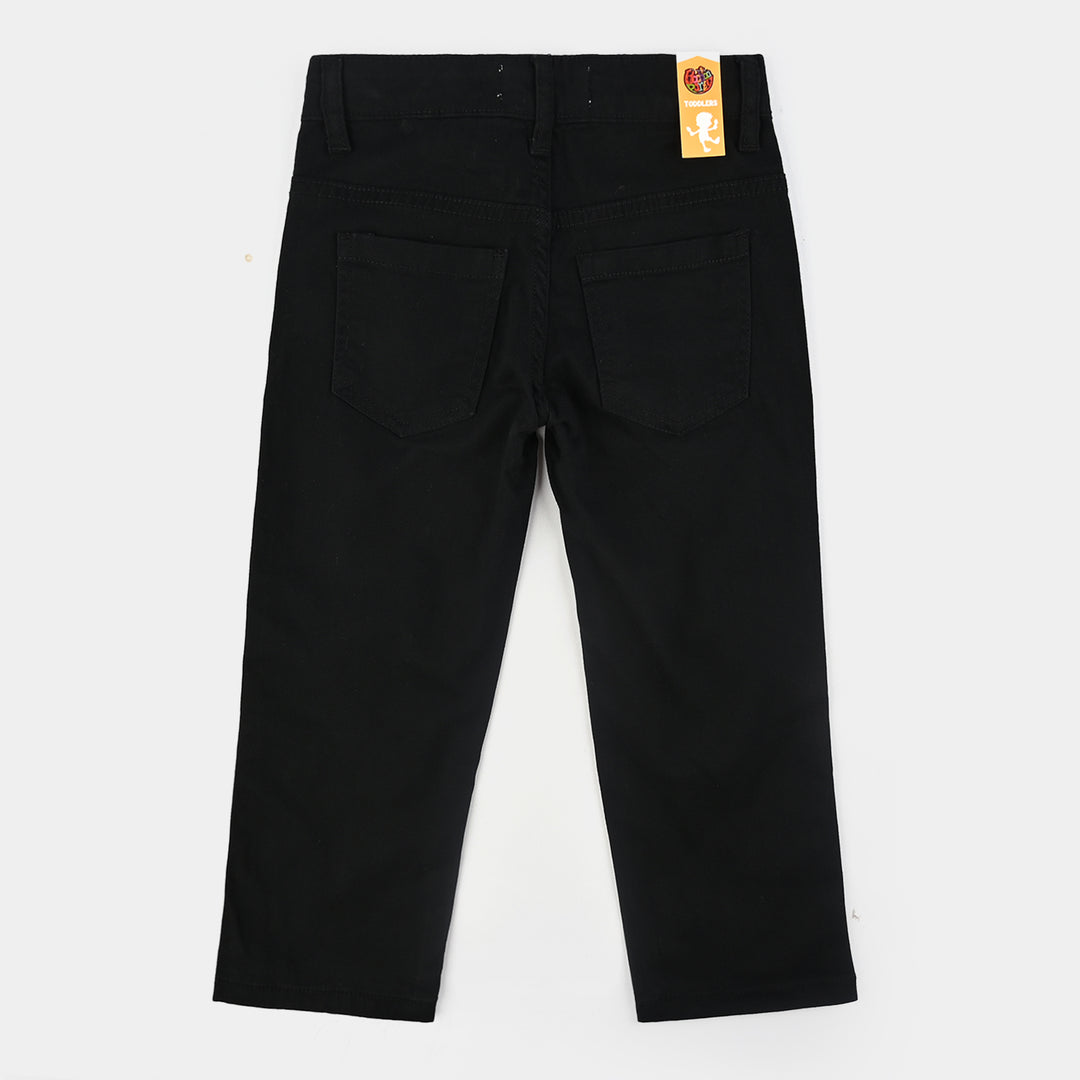 Boys Cotton Twill Pant Basic-BLACK