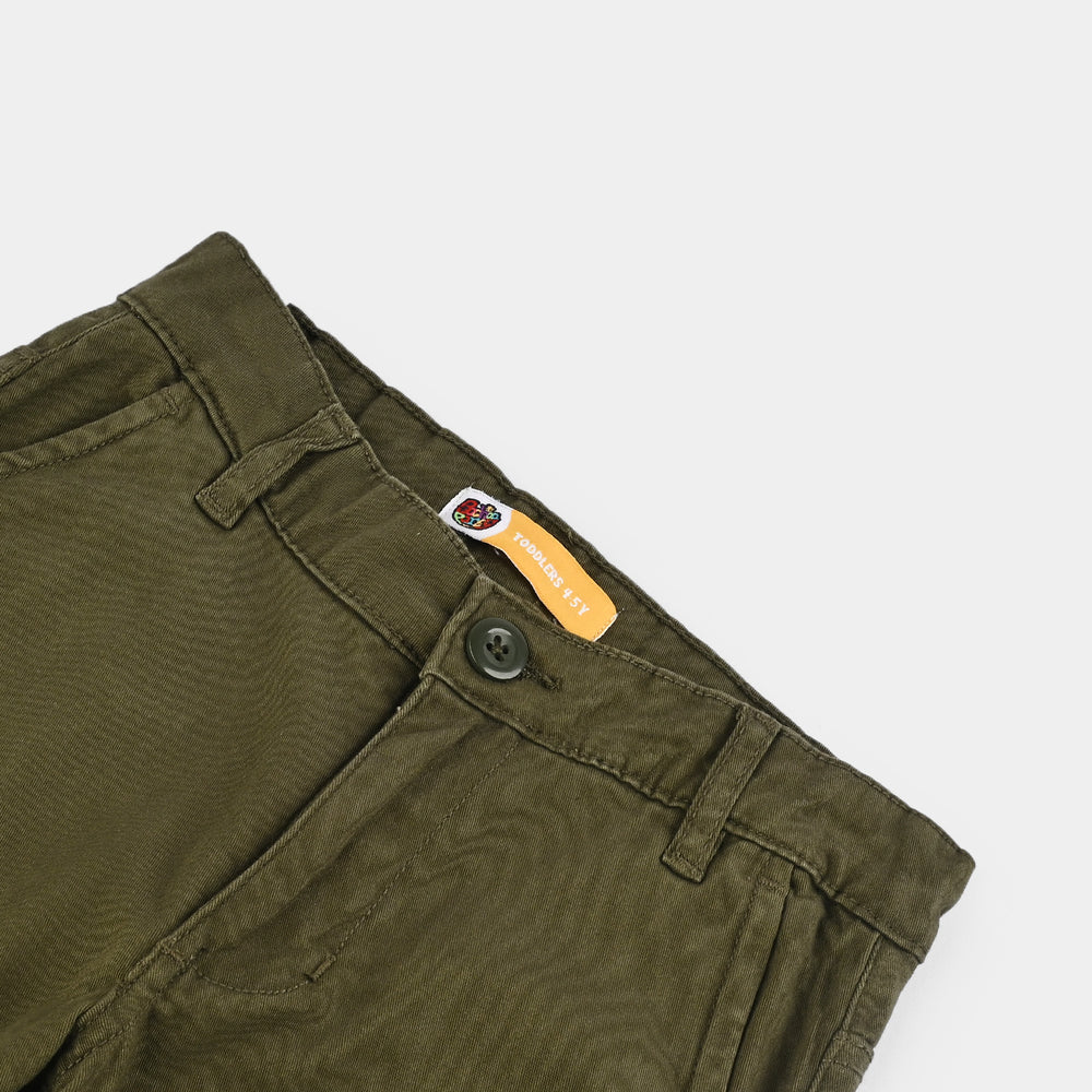 Boys Cotton Twill Pant Basic-Olive Green