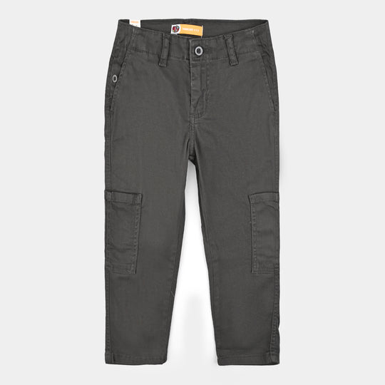 Boys Cotton Twill Pant Stitch On Loops-Lava Smoke