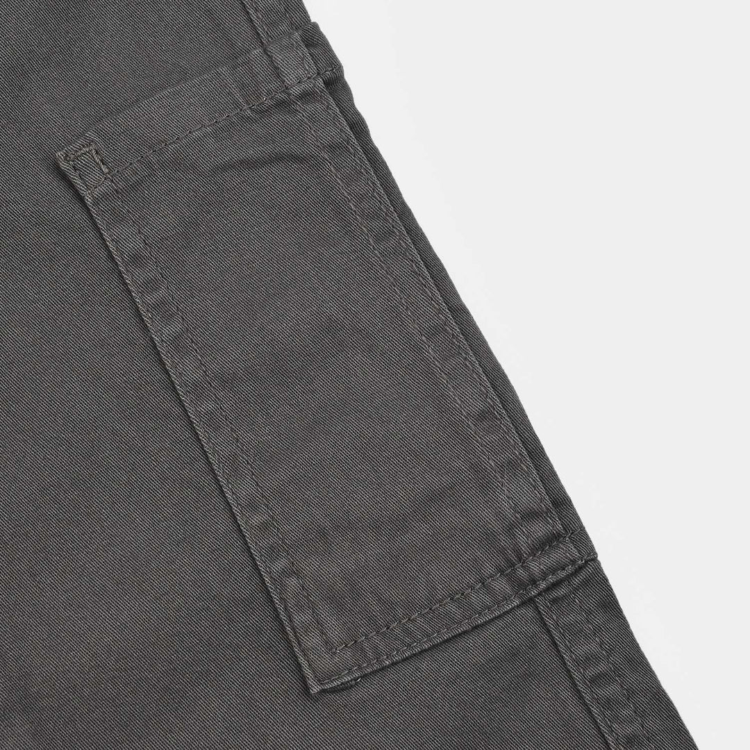Boys Cotton Twill Pant Stitch On Loops-Lava Smoke