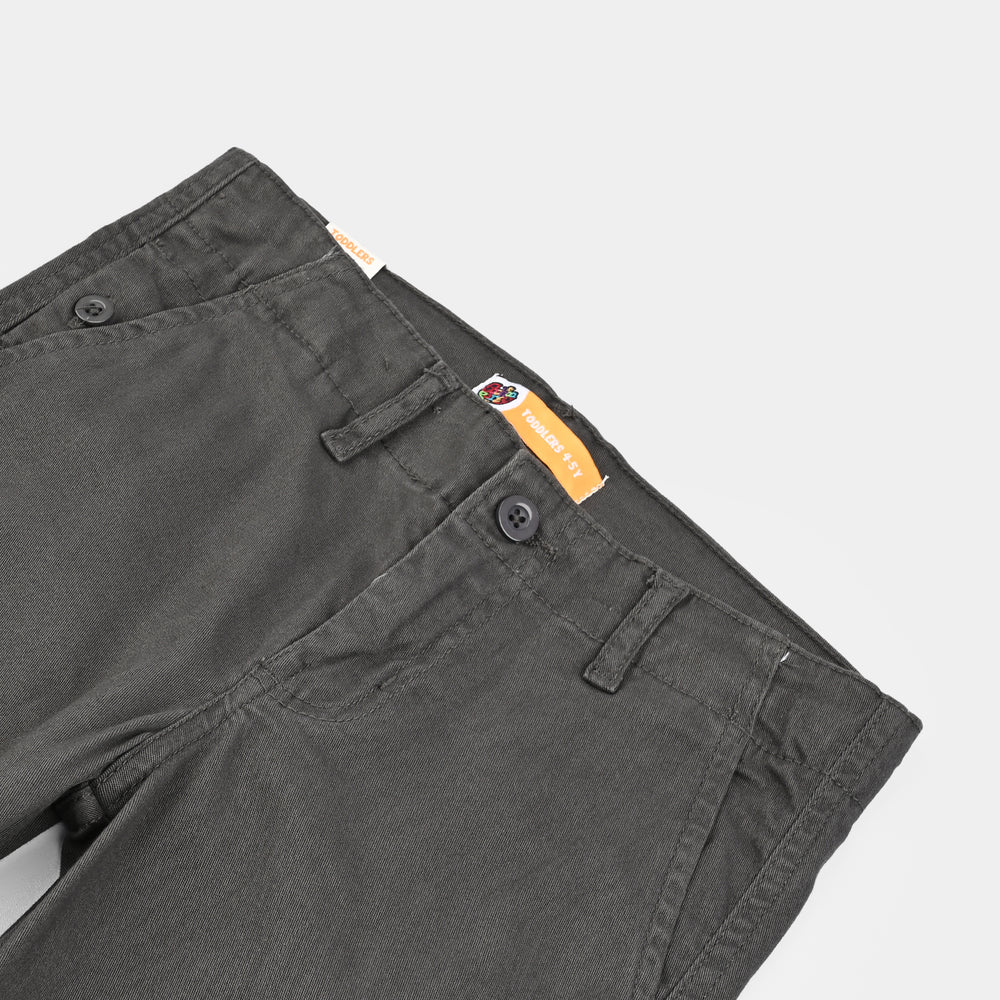 Boys Cotton Twill Pant Stitch On Loops-Lava Smoke