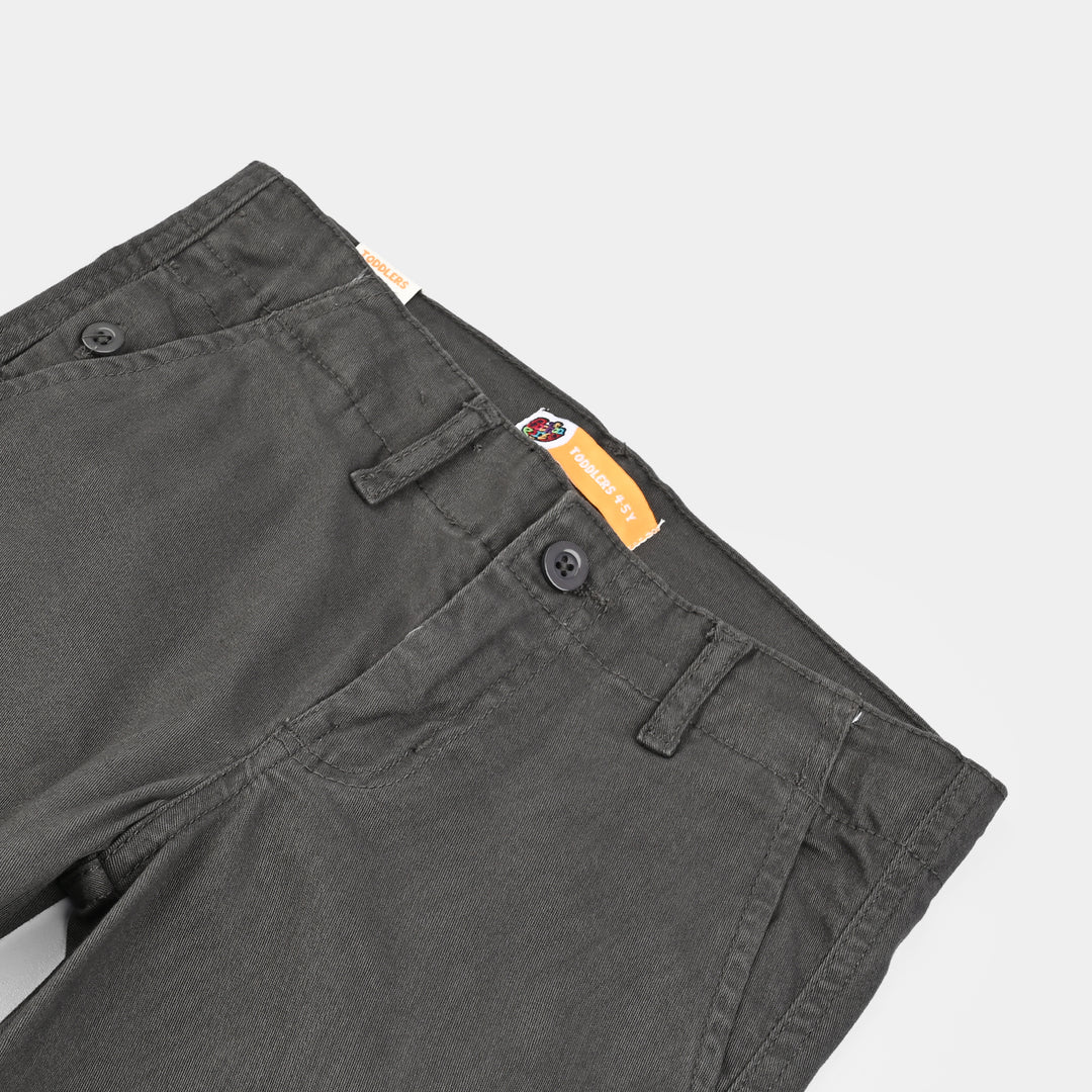 Boys Cotton Twill Pant Stitch On Loops-Lava Smoke