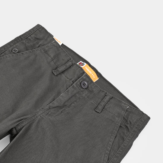 Boys Cotton Twill Pant Stitch On Loops-Lava Smoke
