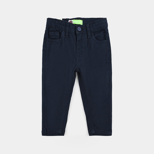 Infant Boys Cotton Twill Pant Stitch-NAVY