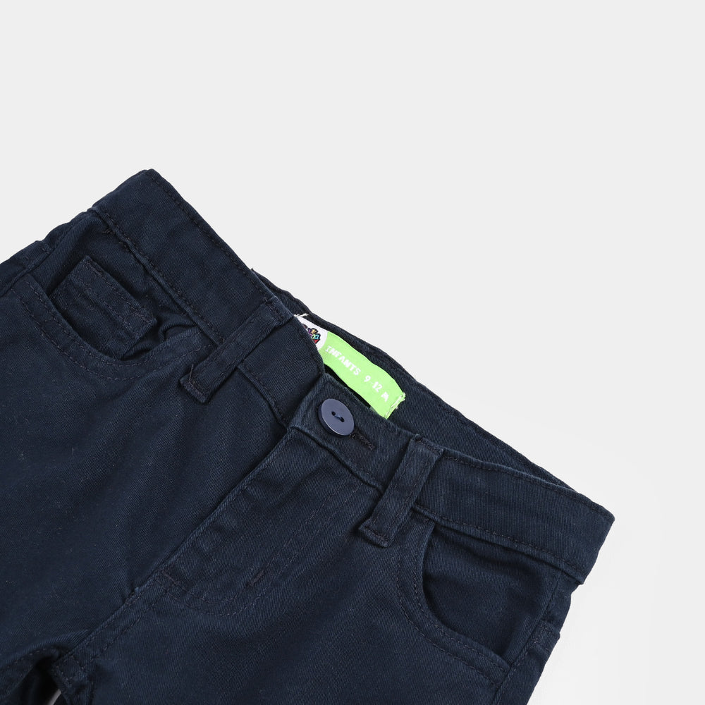 Infant Boys Cotton Twill Pant Stitch-NAVY