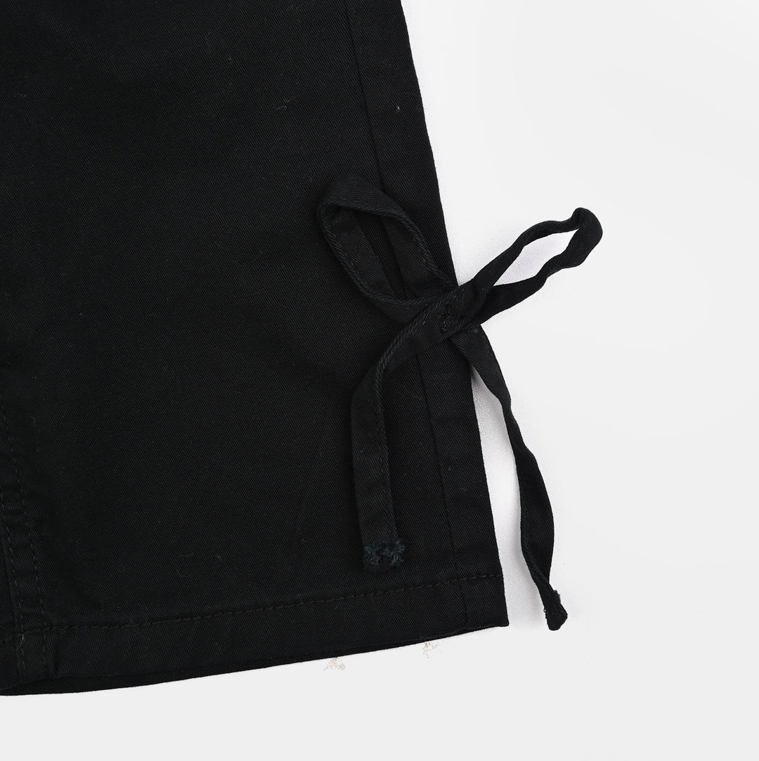 Infant Girls Cotton Twills Pant Bow-BLACK