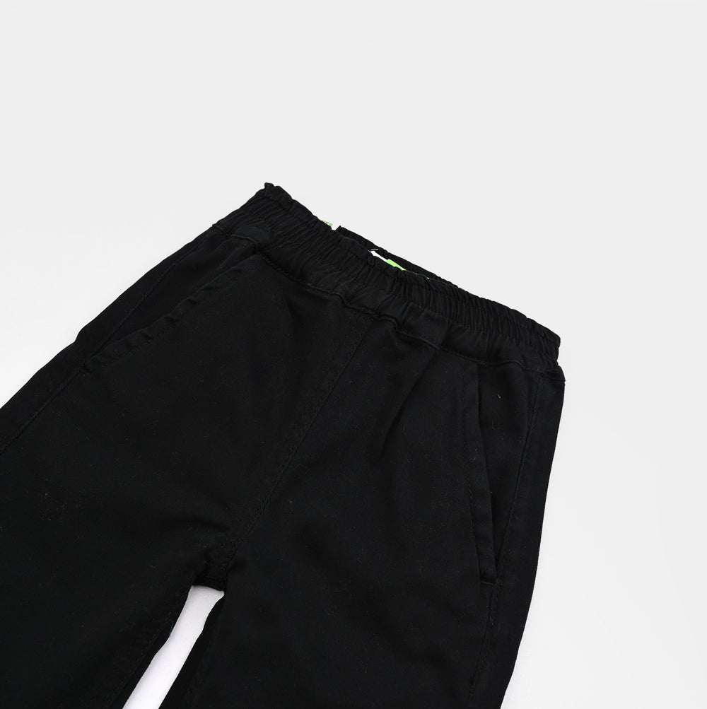 Infant Girls Cotton Twills Pant Bow-BLACK