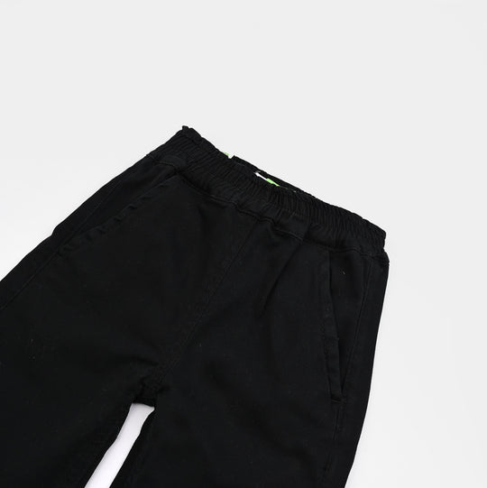 Infant Girls Cotton Twills Pant Bow-BLACK