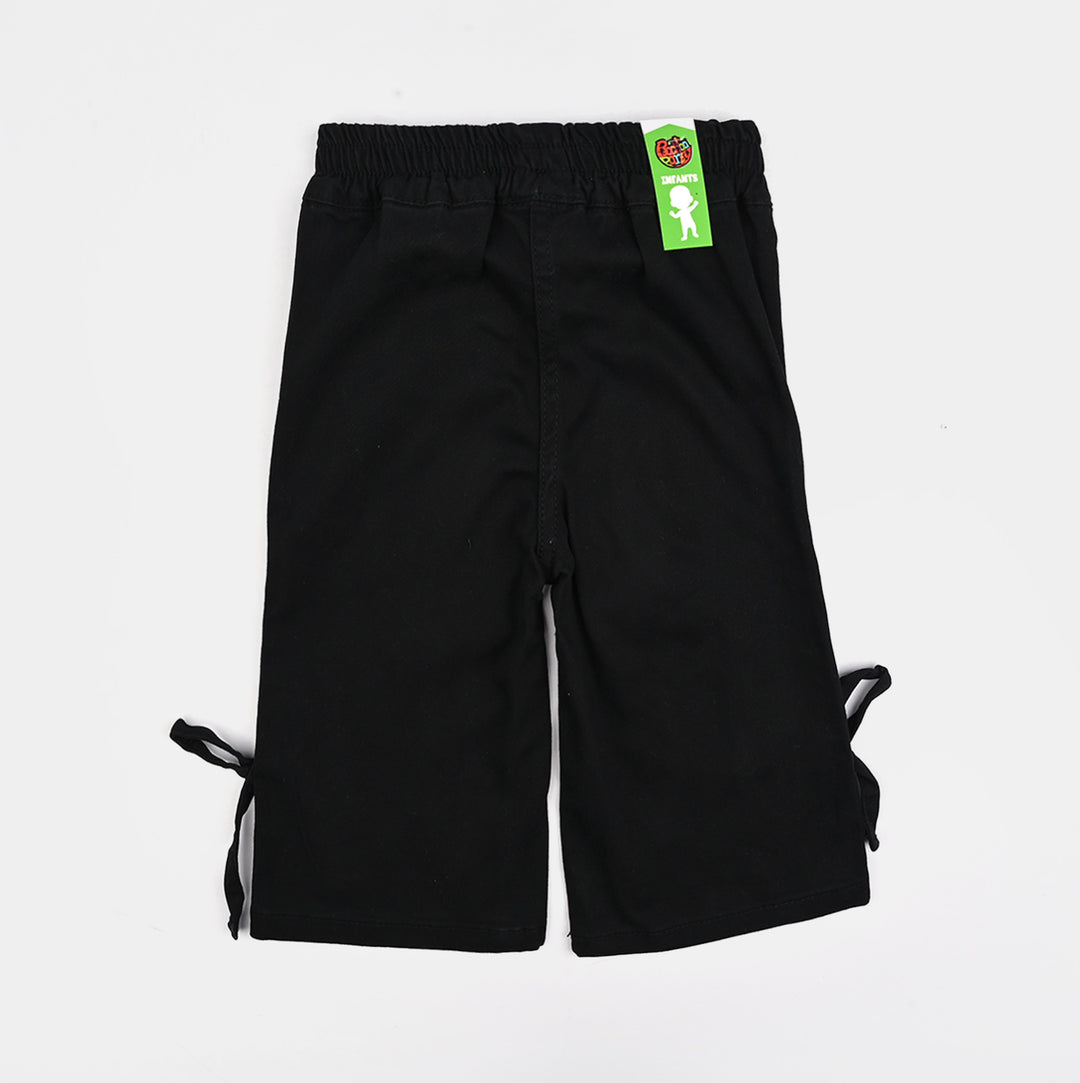 Infant Girls Cotton Twills Pant Bow-BLACK