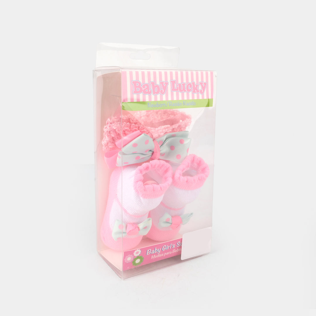 Baby Socks Booties with Headband | 3-12M