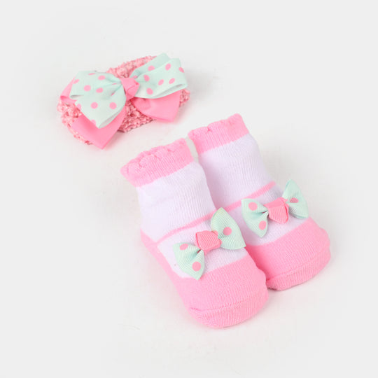 Baby Socks Booties with Headband | 3-12M