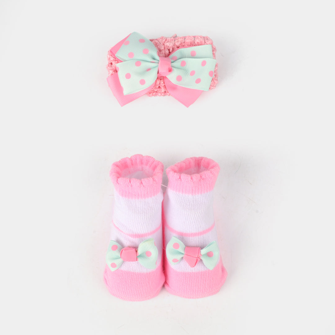Baby Socks Booties with Headband | 3-12M