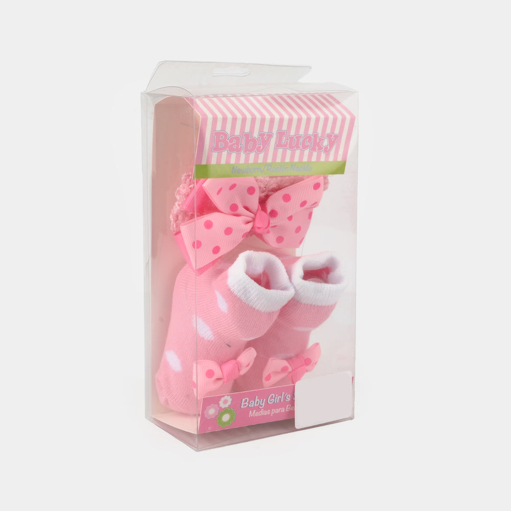 Baby Socks Booties with Headband | 3-12M
