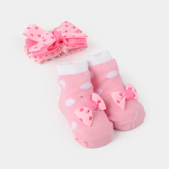 Baby Socks Booties with Headband | 3-12M