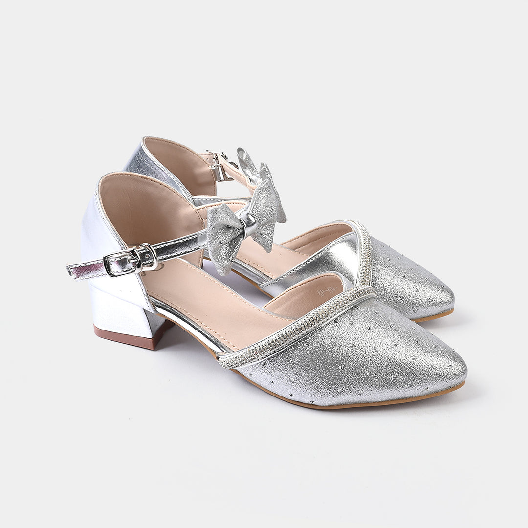 Girls Pumps Heels ZP-093-SILVER