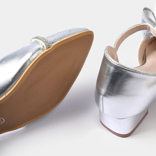 Girls Pumps Heels ZP-093-SILVER