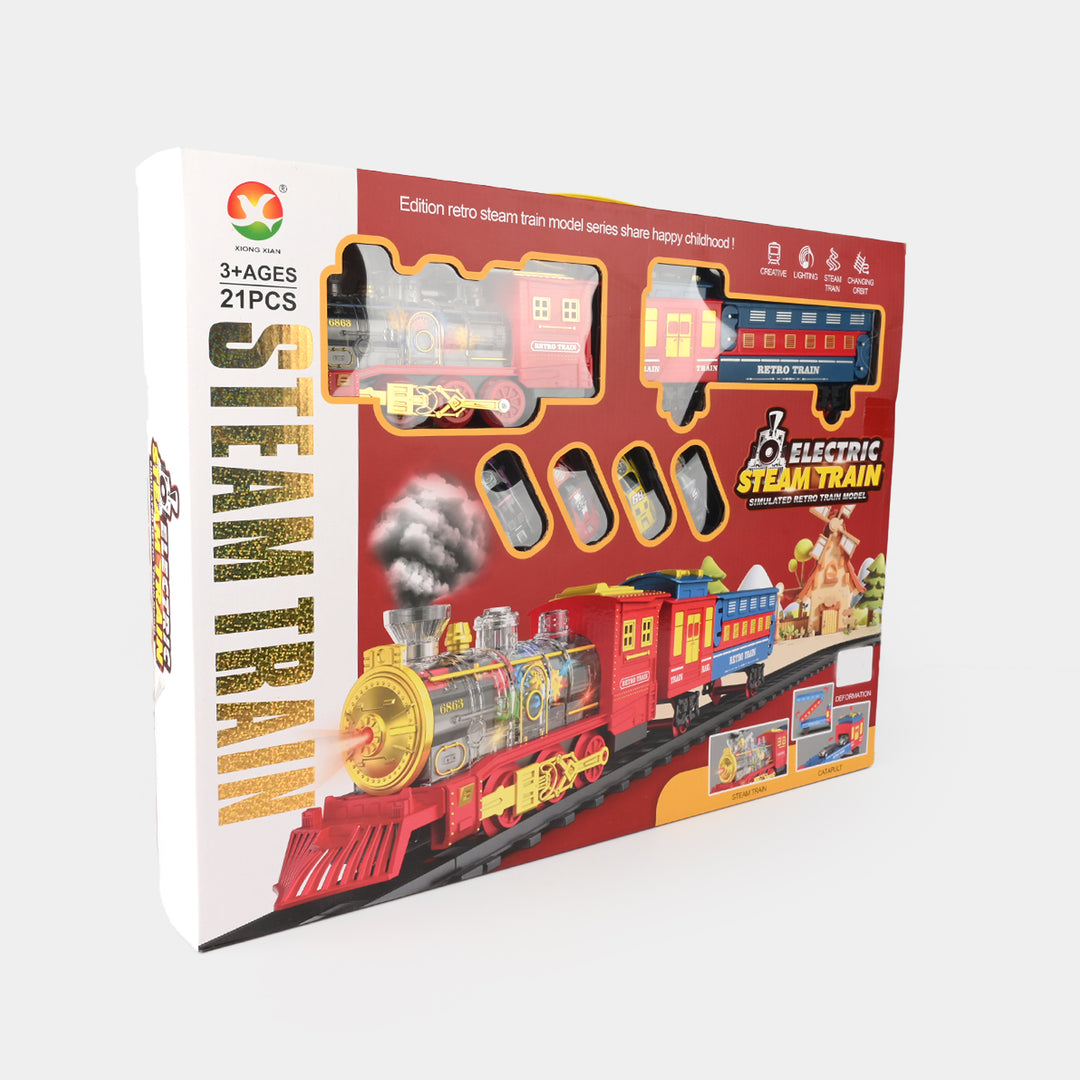 Electric Steam Train Set With Tracks
