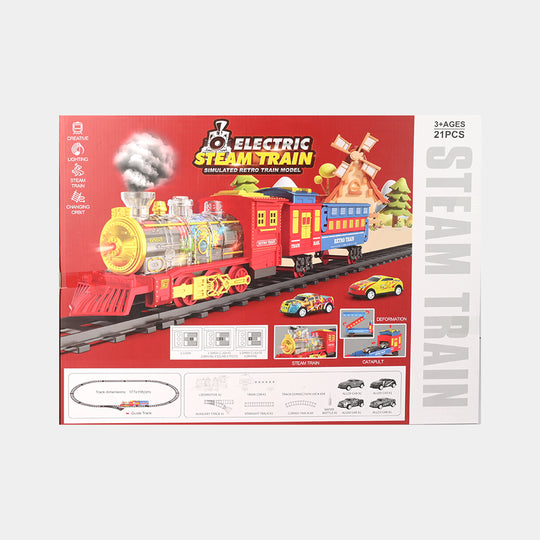 Electric Steam Train Set With Tracks