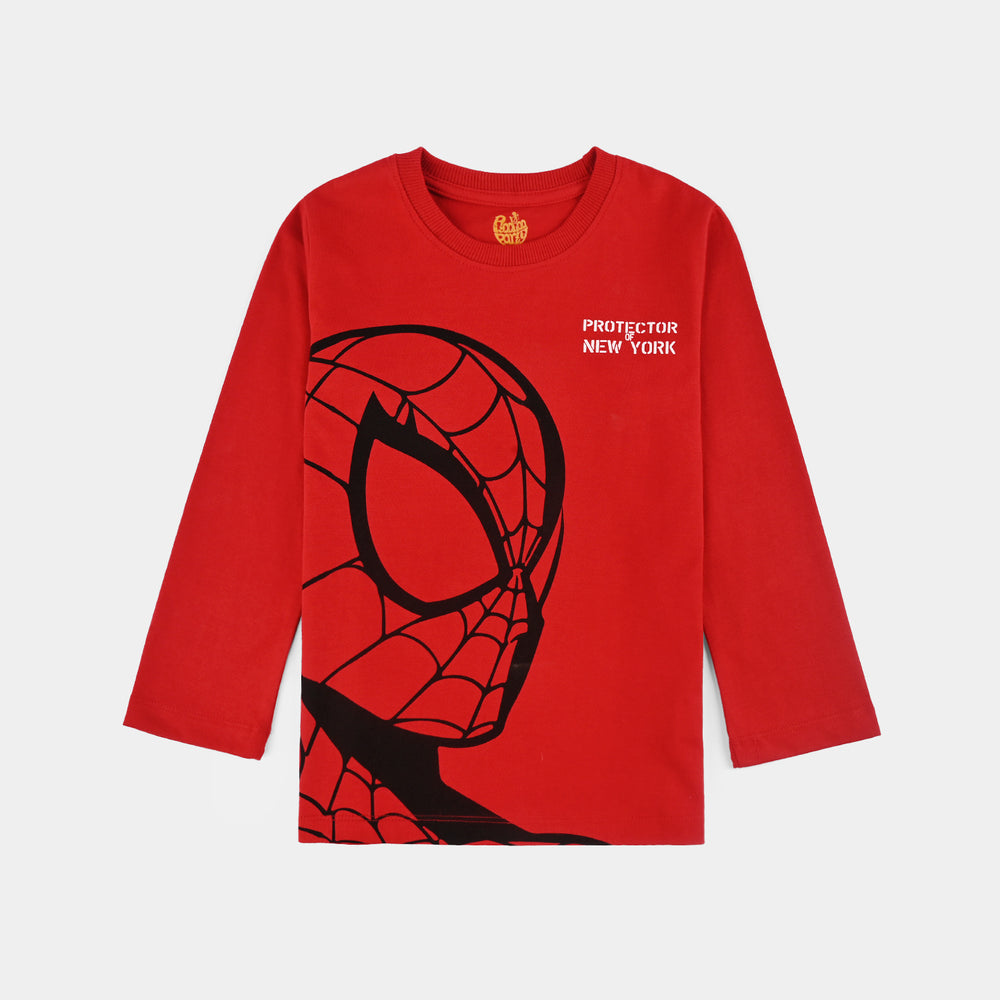 Boys Poly Twill Night Suit-Salsa