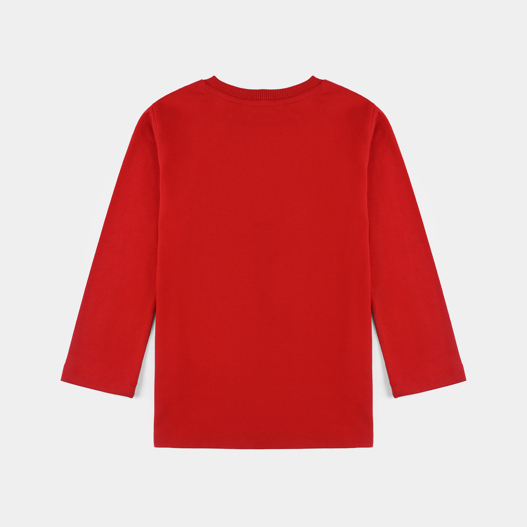 Boys Poly Twill Night Suit-Salsa