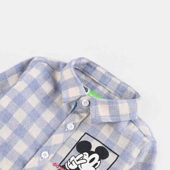 Infant Boys Flannel Shirt-Light Blue