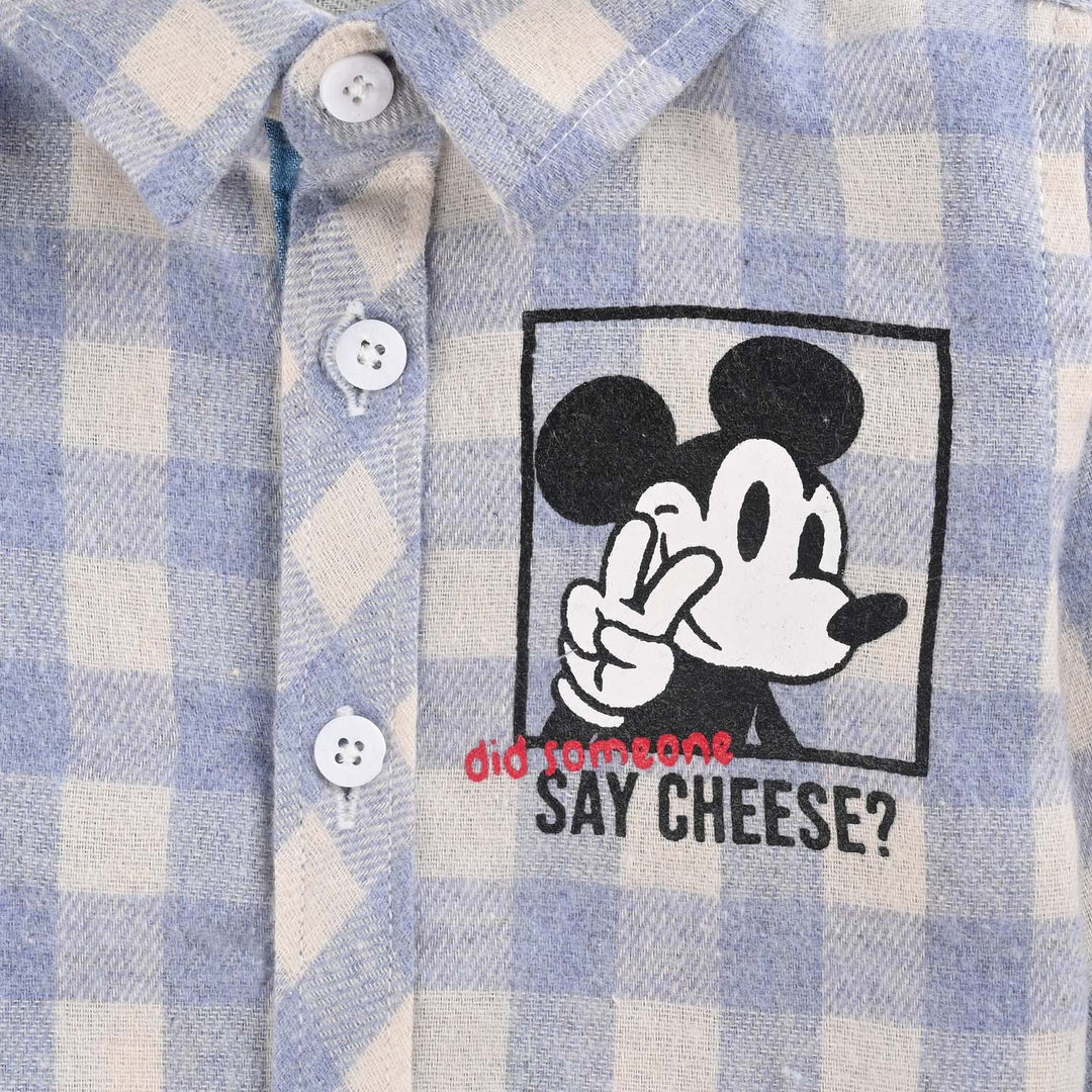 Infant Boys Flannel Shirt-Light Blue