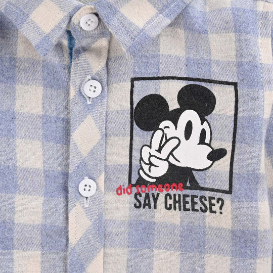 Infant Boys Flannel Shirt-Light Blue