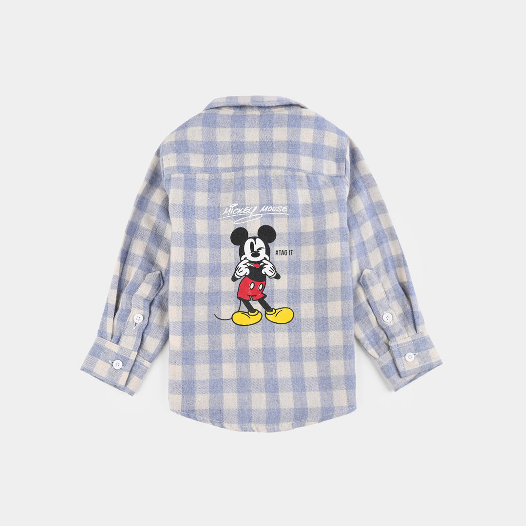 Infant Boys Flannel Shirt-Light Blue